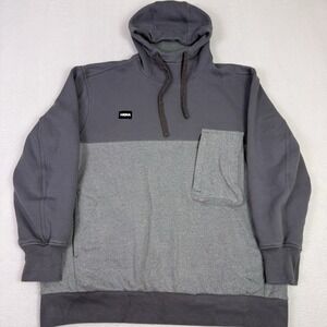 HOKA ONE ONE Men's XL Performance Hoodie Gray Colorblock Fleece Pullover